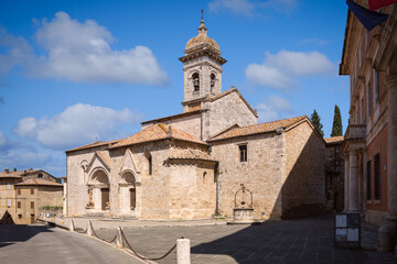 Fototapeta na wymiar The Collegiate church of San Quirico and Giulitta, San Quirico d'Orcia, Italy