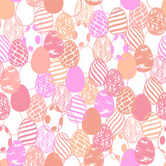 Festive seamless pattern with colorful eggs. Easter.