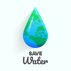 save water with hand help world graphic design vector