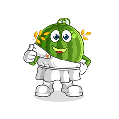 watermelon with traditional greek clothing cartoon. cartoon mascot vector