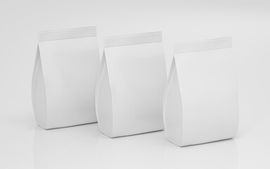 White blank branding package bag, 3d rendering.