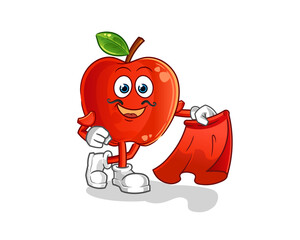 Red Apple matador with red cloth illustration. character vector