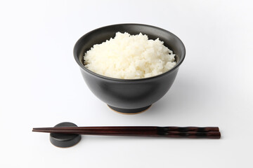 ごはん 白飯 ご飯 どんぶり 白背景 