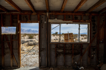 abandoned building in the desert