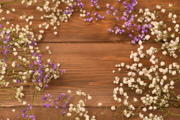 flowers on a wooden table