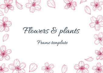 Flowers and plants Frame template