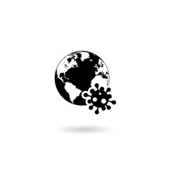 Obraz premium Coronavirus pandemic icon with shadow