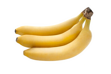 Three bananas isolated on white background