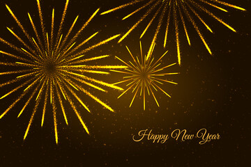 Happy New Year Fireworks Illustration