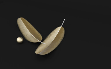 Creative soft feather background, 3d rendering.