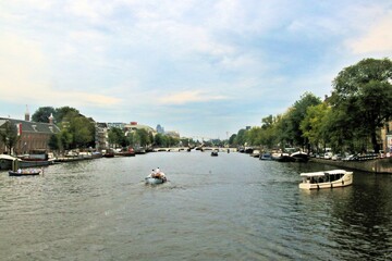 Fototapeta premium A view of a Canal in Amsterdam