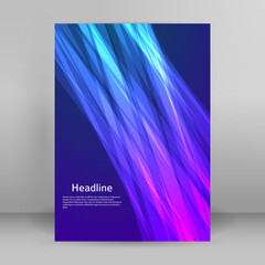 Business templates for multipurpose presentation. Easy editable vector EPS 10 layout. Design brochure A4 format advertising, Northern Lights neon effect on purple background event party flyer