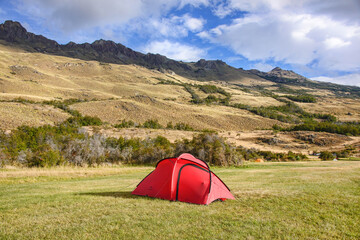 Westwinds campsite in beautiful Patagonia National Park, Aysen, Patagonia, Chile
