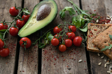 fresh vegetables on wooden table