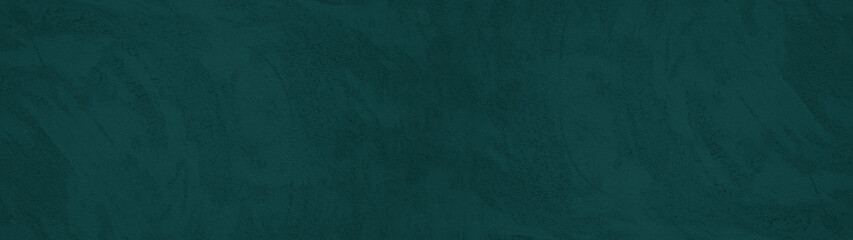 Abstract dark green turquoise damaged grunge stone concrete plaster facade wall texture background panorama banner long © Corri Seizinger
