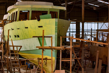 Wooden boat skeletons in the Western Black Sea. bartın province kurucaşile district © satiozdemir