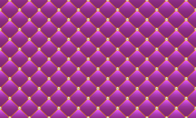 Obraz premium Luxury pink background in retro style with golden chains and pearl beads. Seamless vector illustration. Upholstery background.