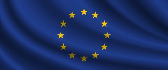 Europian Union Flag Vector Closeup Illustration
