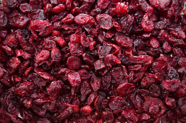 dried cranberries close-up natural background