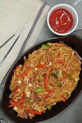 Indian version of Chinese Vegetarian Chow mein - Indo-Chinese Chow mein