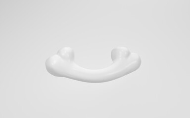 Bone isolated on white background, 3d rendering.