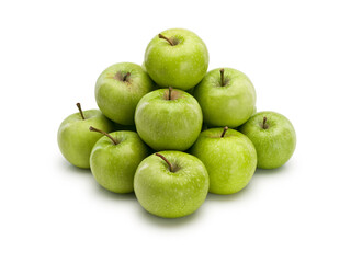 Pyramid from fruits of green apples