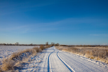 winter road in the countryside