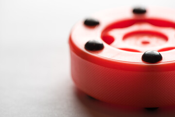 Inline hockey puck on white background