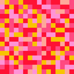 8 Bit Yellow Pink Pixels Pattern. Vector Pixel Pattern.