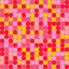Dots. Vector Dots Pattern. Colorful Dots Pattern. Pink Yellow Dots Seamless Paattern.