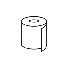 Toilet paper roll icon. Line style. Vector. 