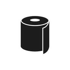 Toilet paper roll icon. Vector illustration. Flat design. 