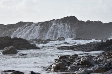 The sea demonstrating its power agains the cliffs