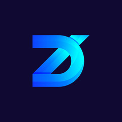 Creative D Letter Logo Design Vector - Modern D Letter Logo Template - Awesome D Gradient Business Logo Design
