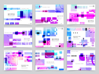 Fototapeta premium Presentation template, brochure design or cover for business purposes, layout with space for text and images.