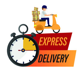 delivery service concept, online order tracking, delivery home and office. Express delivery icon for apps and website isolated on white background.