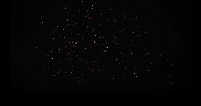 Rising Powerful Blast And Explosion From Ground With Flying Pieces. 4K VFX Element Black Background With Luma Channel.
