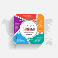 Abstract infographics 5 options template. Vector illustration
