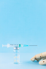 Vaccine drop with microchip. Concept of the theory of conspiracy and implantation of vaccinated...