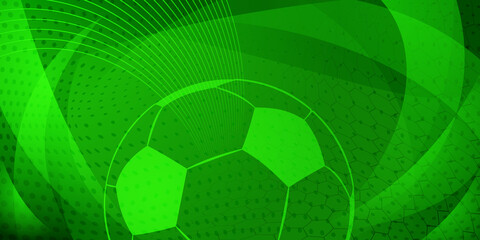 Football or soccer background with big ball in green colors © Olga Moonlight