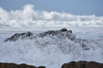 The sea demonstrating its power agains the cliffs
