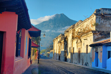 Santa Catalina arch, ruins & volcano, Antigua, Guatemala