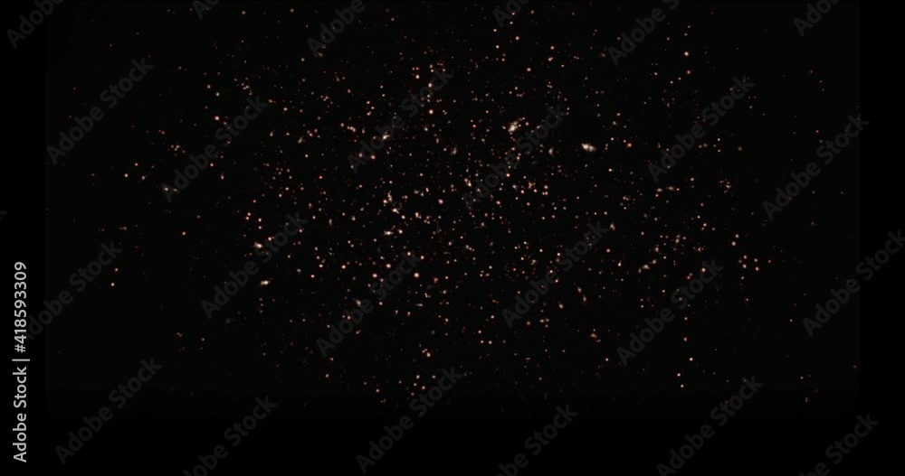 Poster bomb explosion on ground. moving and flying pieces particles. 4k vfx element black background with l