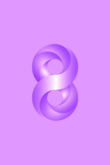 Number eight on a pink background