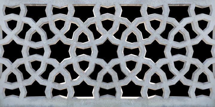 Elements of architectural decorations of buildings, balconies and windows, arches and balustrade, gypsum stucco. On the streets in Catalonia, public places.
