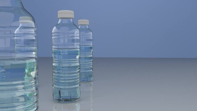 agua embotellada. Botellas pl&aacute;sticas transparentes
