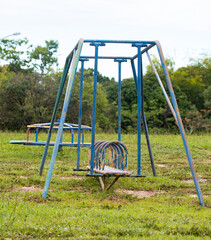 Fototapeta premium Abandoned playground with its forgotten and worn-out toys