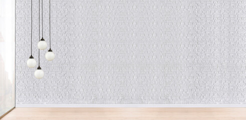 empty house interior design and lamp. 3D illustration