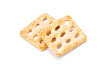 biscuit isolated on white background. cookie snack cut out