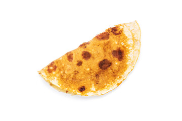 pancake isolated on white background. slapjack with cranberry cut out